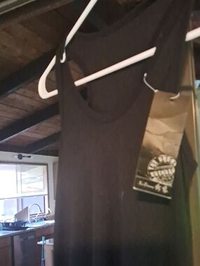Black Ribbed Tank Dress with Branded Hang Tag